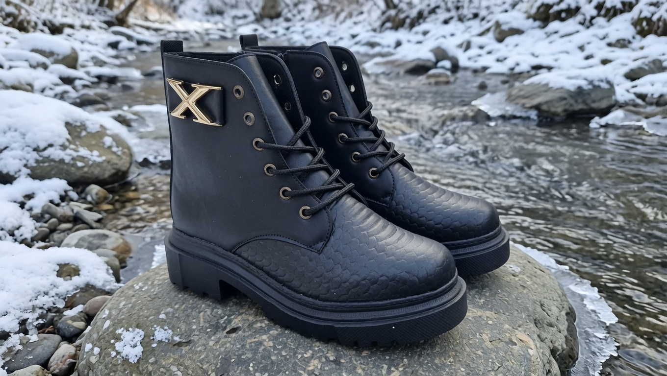 بوت زنانه طرح X رنگ مشکی