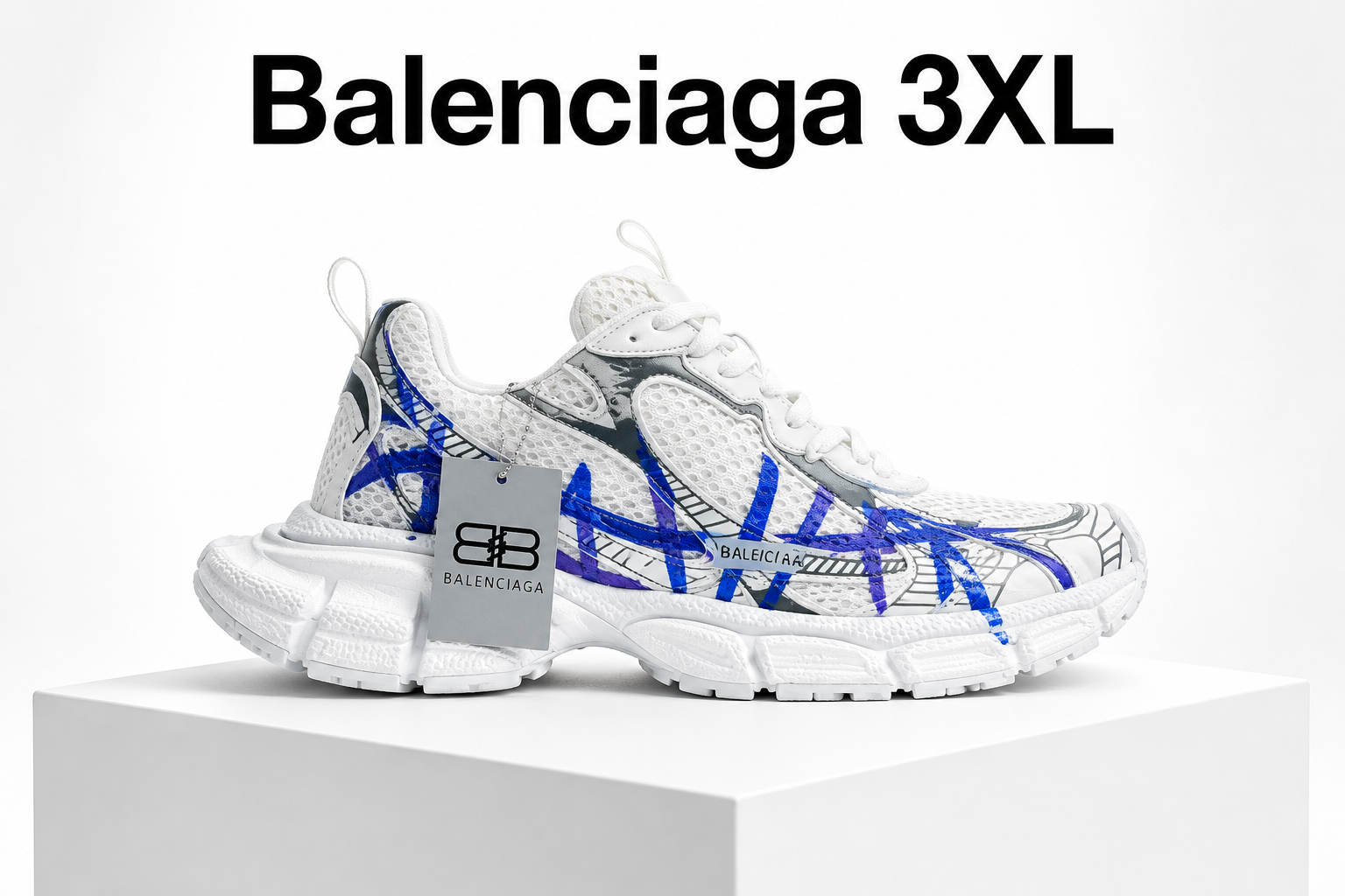 بالنسیاگا 3xl سفید آبی مردانه