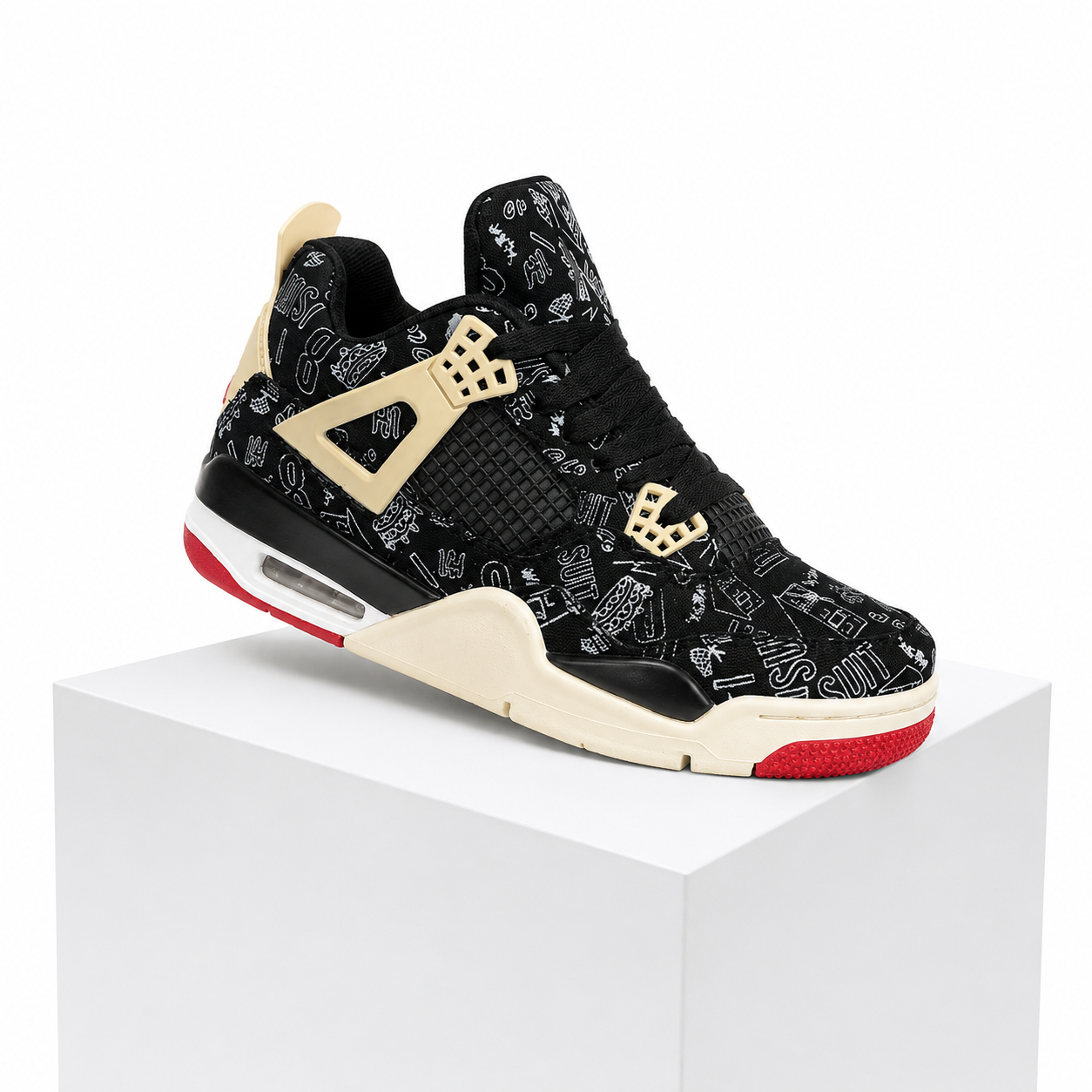 جردن 4 رنگ مشکی رویه کتان کاستوم شده